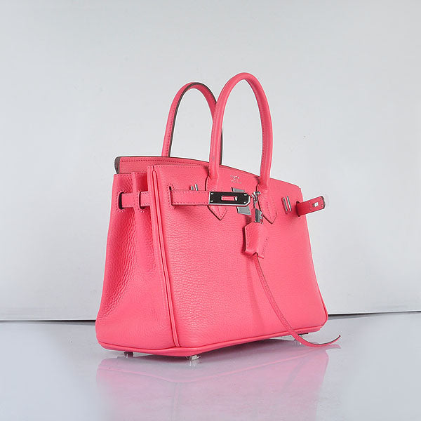 Luxury Hermes Birkin 30cm Togo leather Handbags Lip Pink Sliver