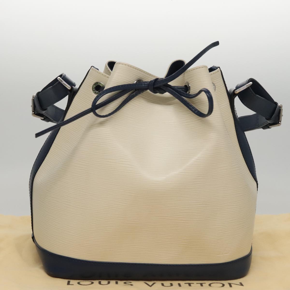 LOUIS VUITTON Epi Petit Noe Bicolor Shoulder Bag White Navy M40881 106318