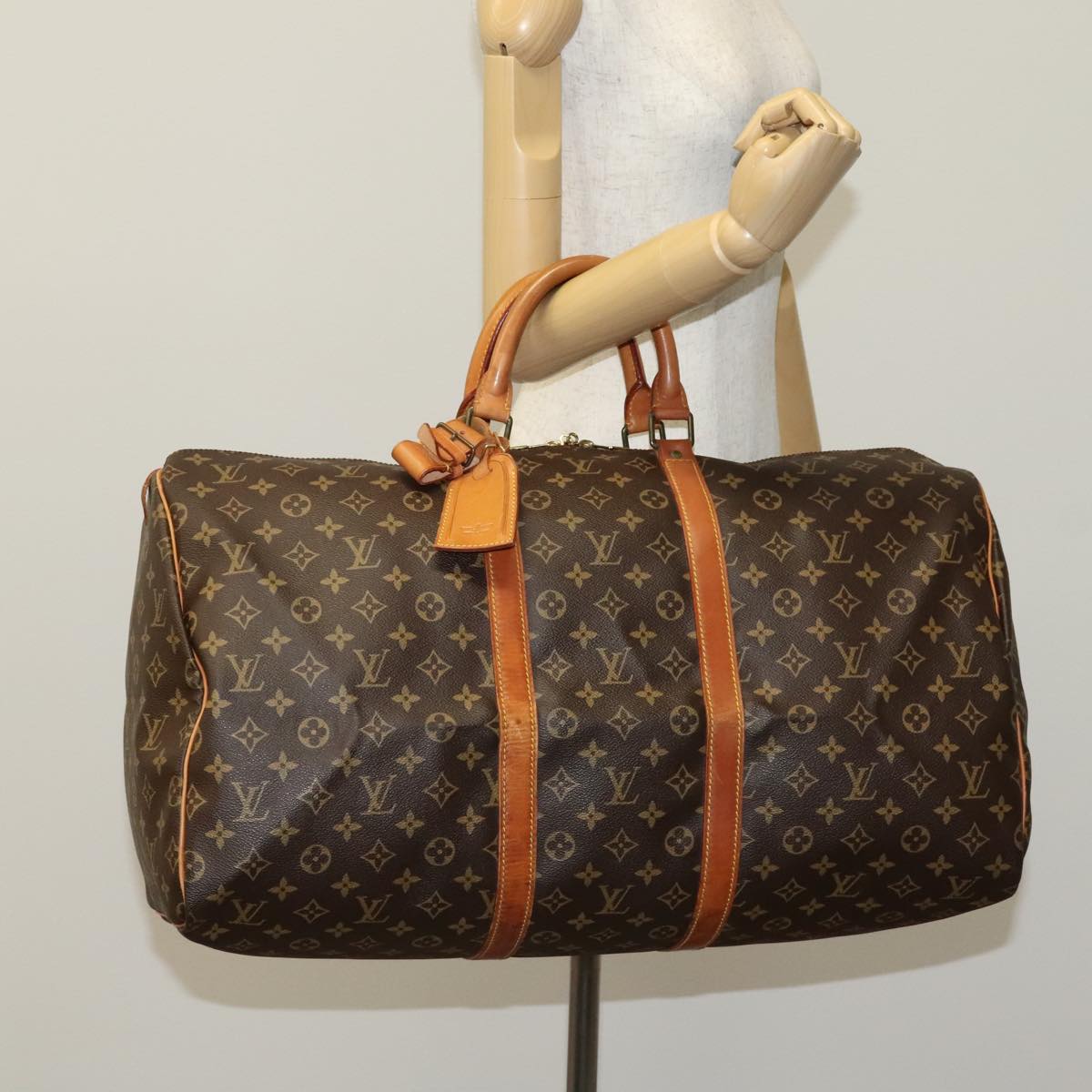 LOUIS VUITTON Monogram Keepall 55 Boston Bag M41424 LV 106578