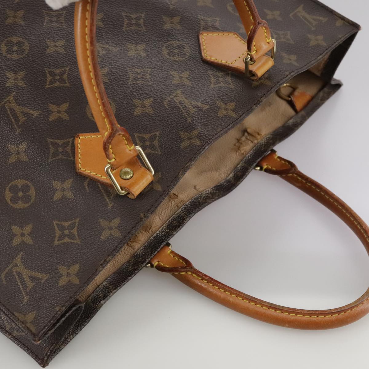 LOUIS VUITTON Monogram Sac Plat Hand Bag M51140 LV 106944