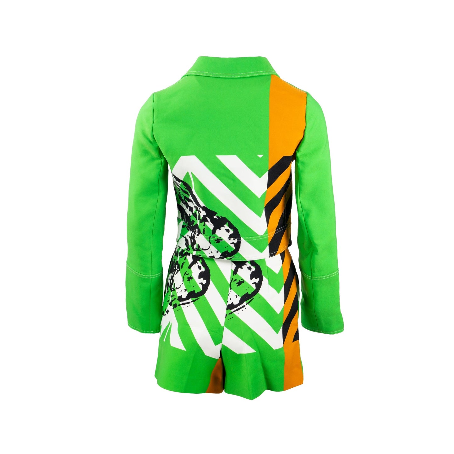 Luxury Dior Size 34 2022 Runway Fantaisie Animalier Cropped Jacket and Shorts Suit Polyamide Green/Multicolour