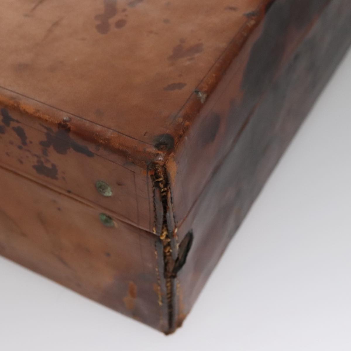 LOUIS VUITTON Trunk Case Leather Beige LV 107256