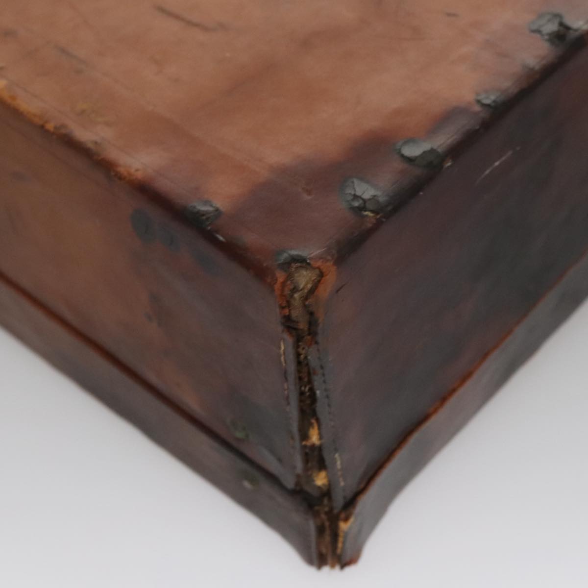 LOUIS VUITTON Trunk Case Leather Beige LV 107256