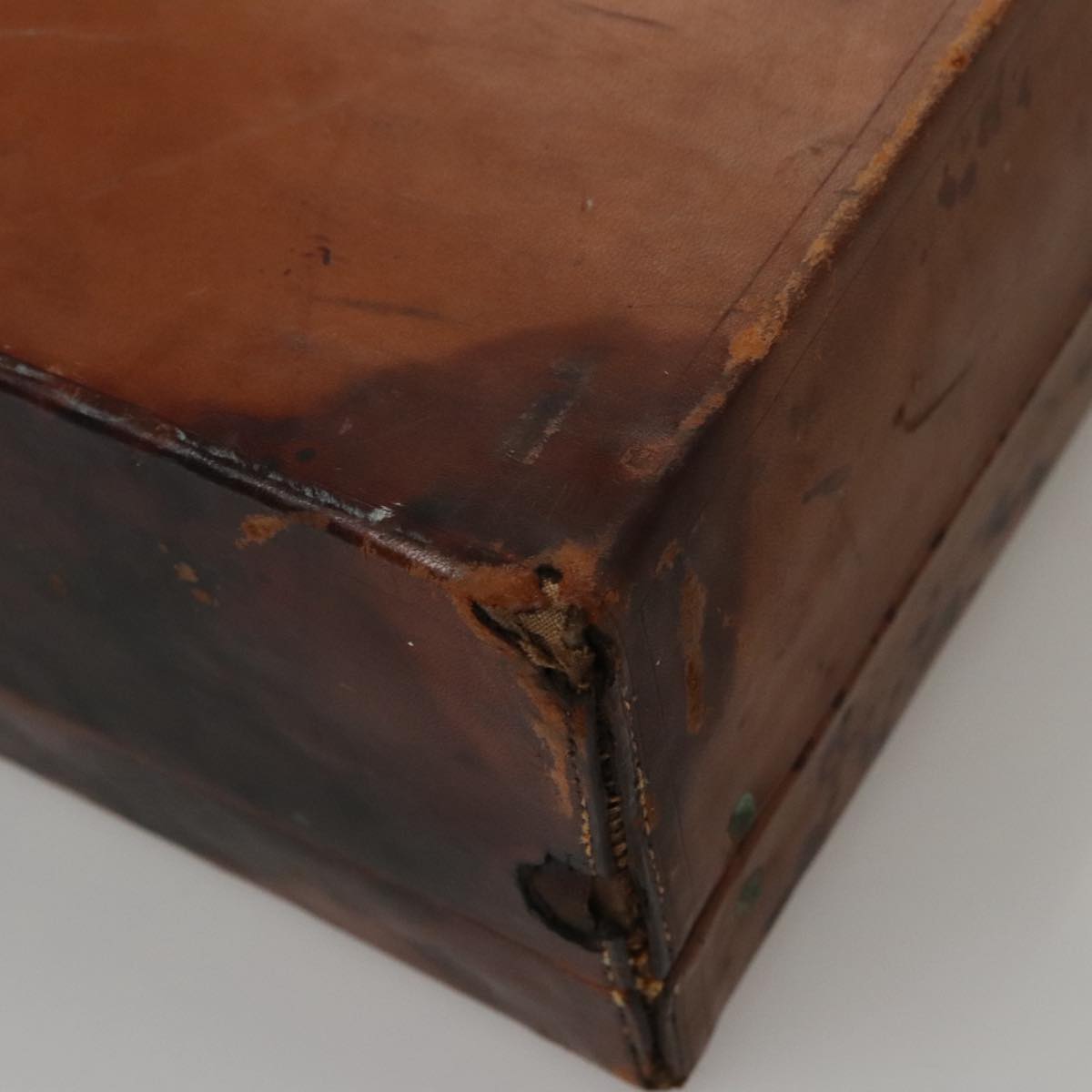 LOUIS VUITTON Trunk Case Leather Beige LV 107256