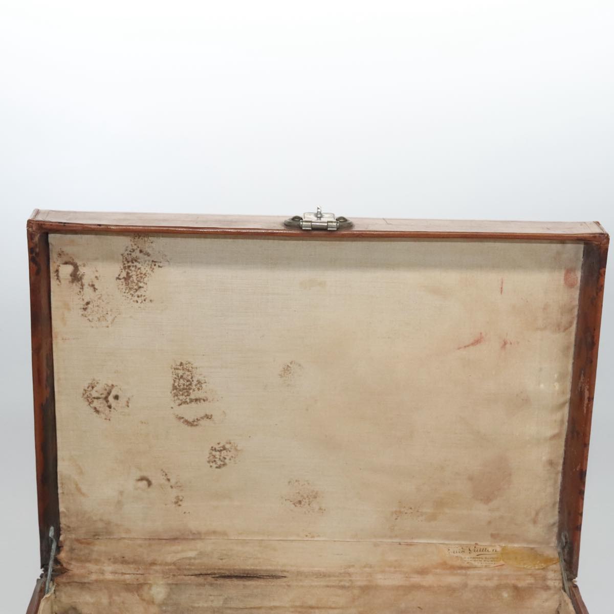 LOUIS VUITTON Trunk Case Leather Beige LV 107256