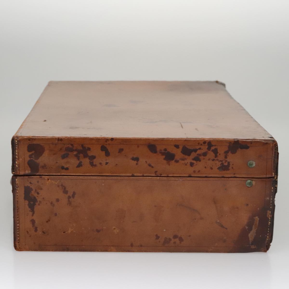 LOUIS VUITTON Trunk Case Leather Beige LV 107256