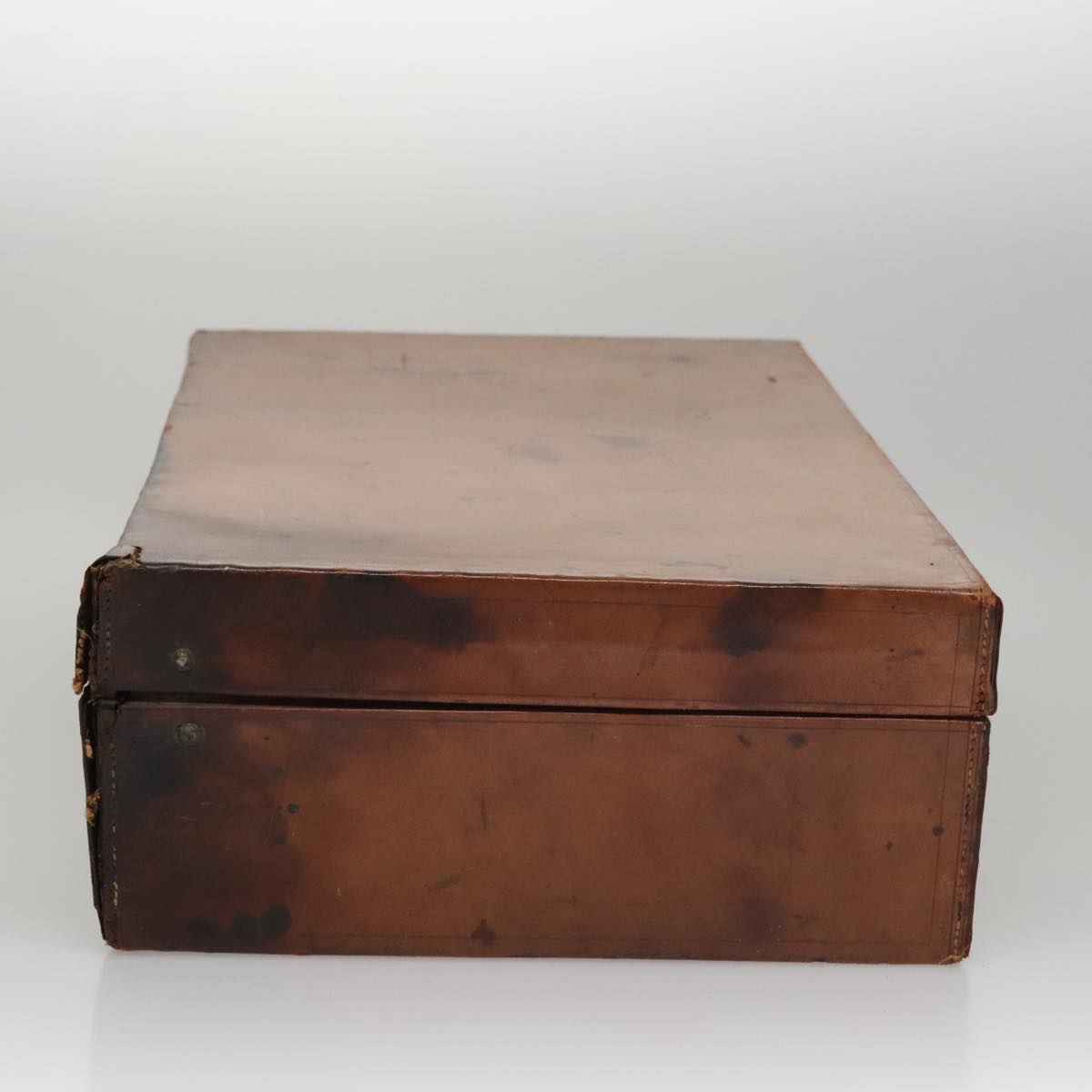 LOUIS VUITTON Trunk Case Leather Beige LV 107256
