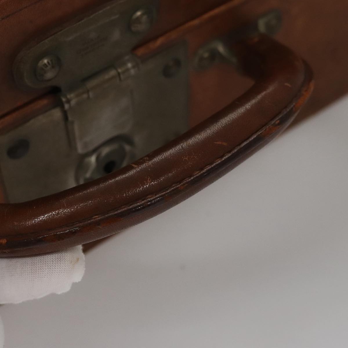 LOUIS VUITTON Trunk Case Leather Beige LV 107256