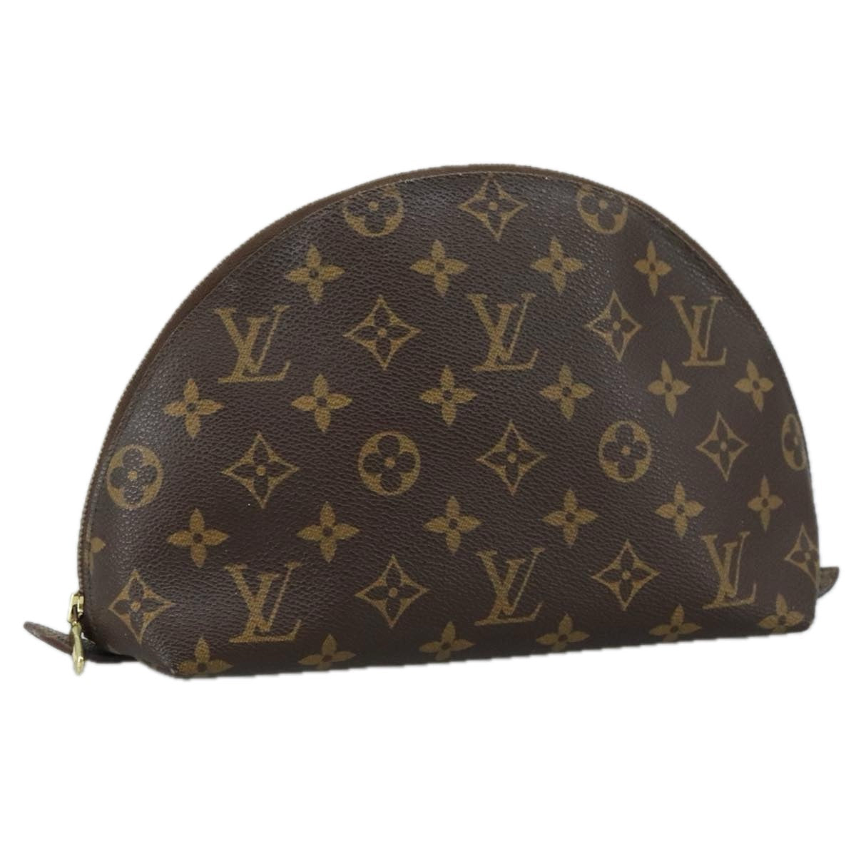 LOUIS VUITTON Monogram Trousse Demi Ronde Cosmetic Pouch M47520 LV 107392