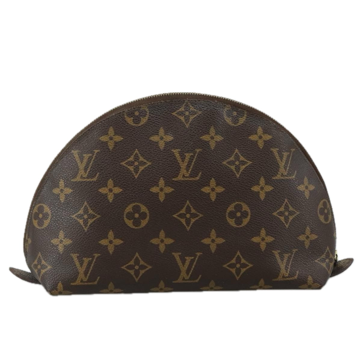LOUIS VUITTON Monogram Trousse Demi Ronde Cosmetic Pouch M47520 LV 107392