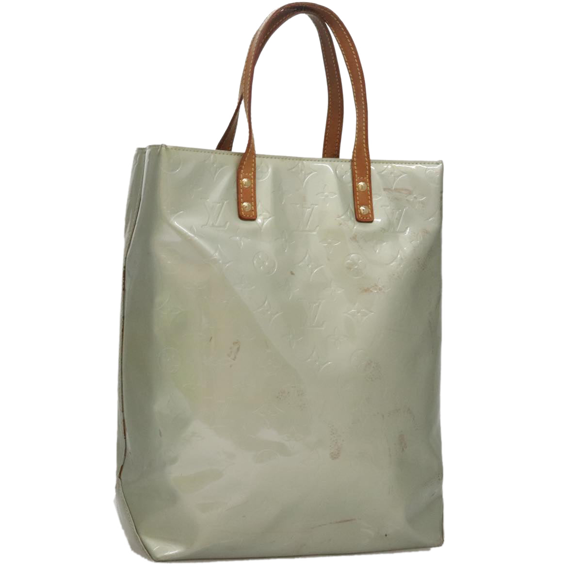 LOUIS VUITTON Monogram Vernis Reade MM Hand Bag Gris M91142 LV 107397