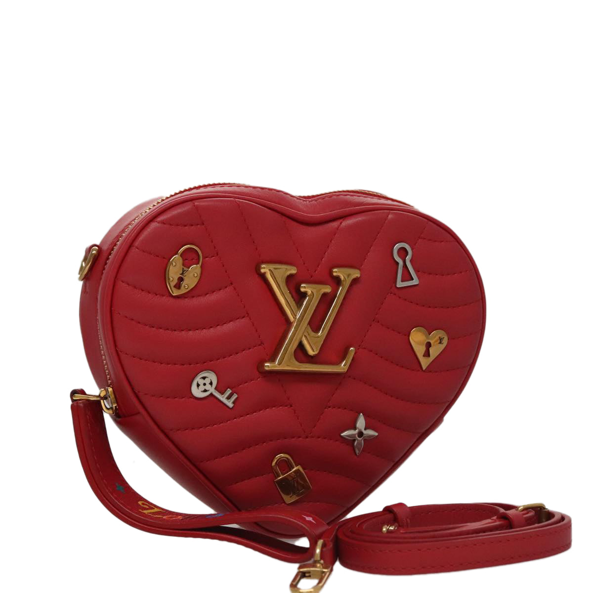 LOUIS VUITTON New Wave Ecarlat Shoulder Bag Leather Red M52794 LV 107662A