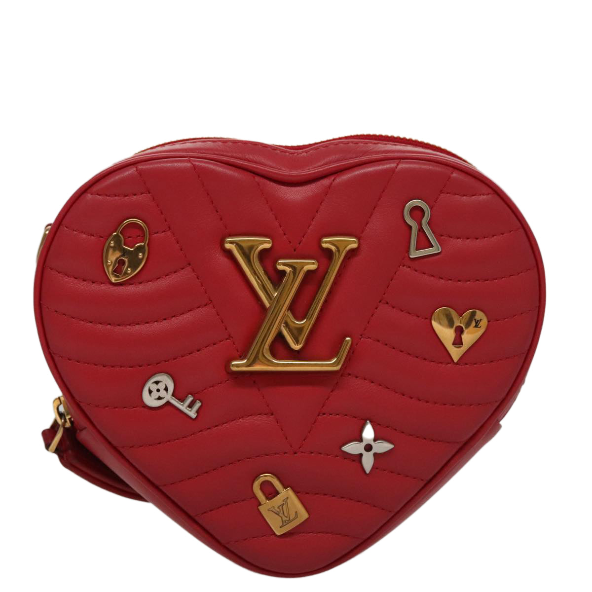 LOUIS VUITTON New Wave Ecarlat Shoulder Bag Leather Red M52794 LV 107662A