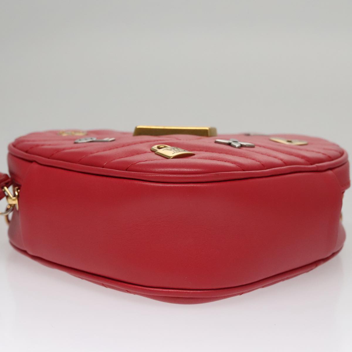 LOUIS VUITTON New Wave Ecarlat Shoulder Bag Leather Red M52794 LV 107662A