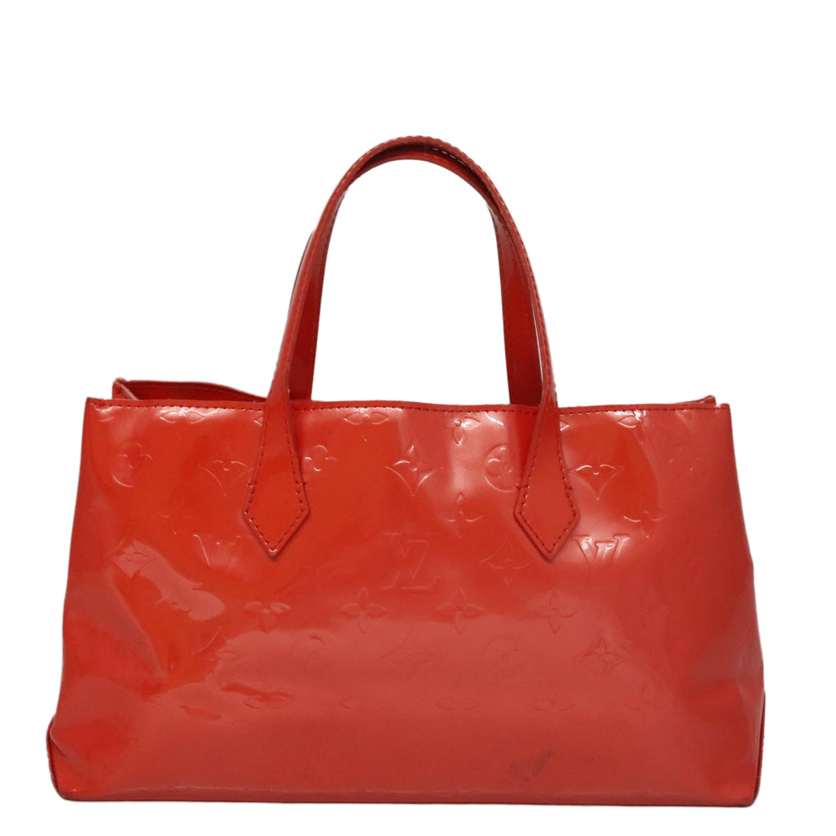 LOUIS VUITTON Monogram Vernis Wilshire PM Hand Bag Orenge M93644 LV 107674