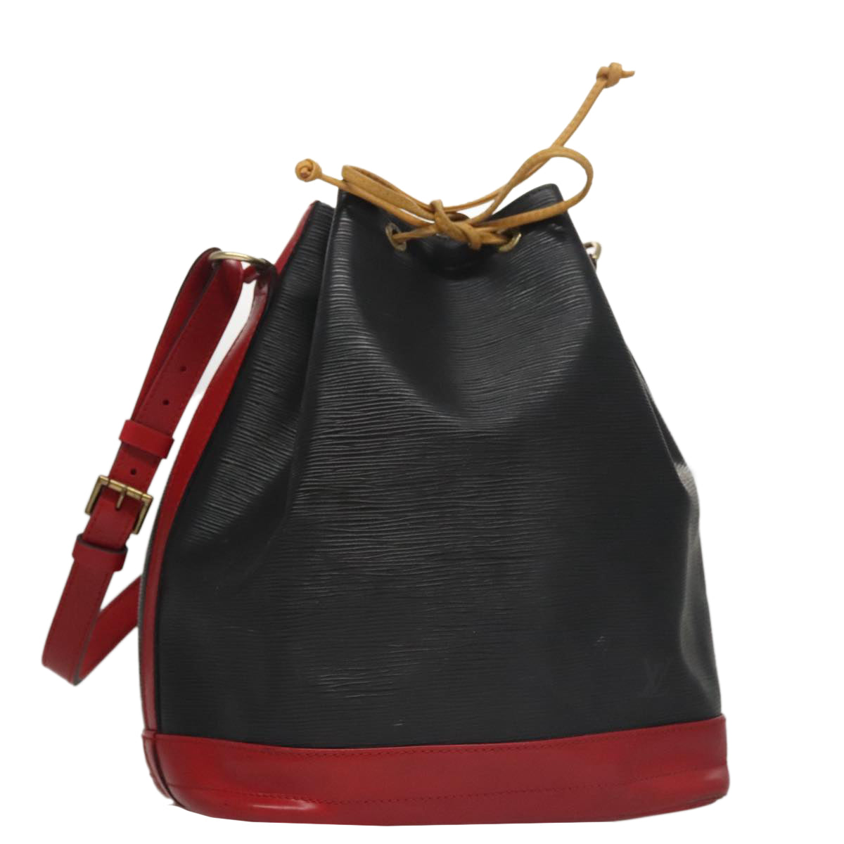 LOUIS VUITTON Epi Noe Shoulder Bag Bicolor Black Red M44017 LV 107678