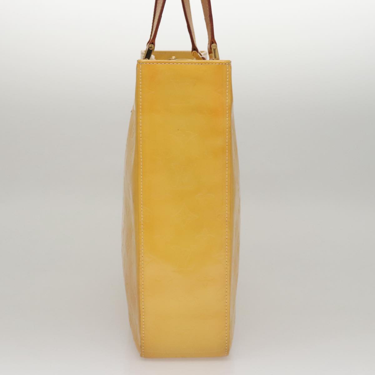 LOUIS VUITTON Monogram Vernis Columbus Tote Bag Lime Yellow M91047 107749
