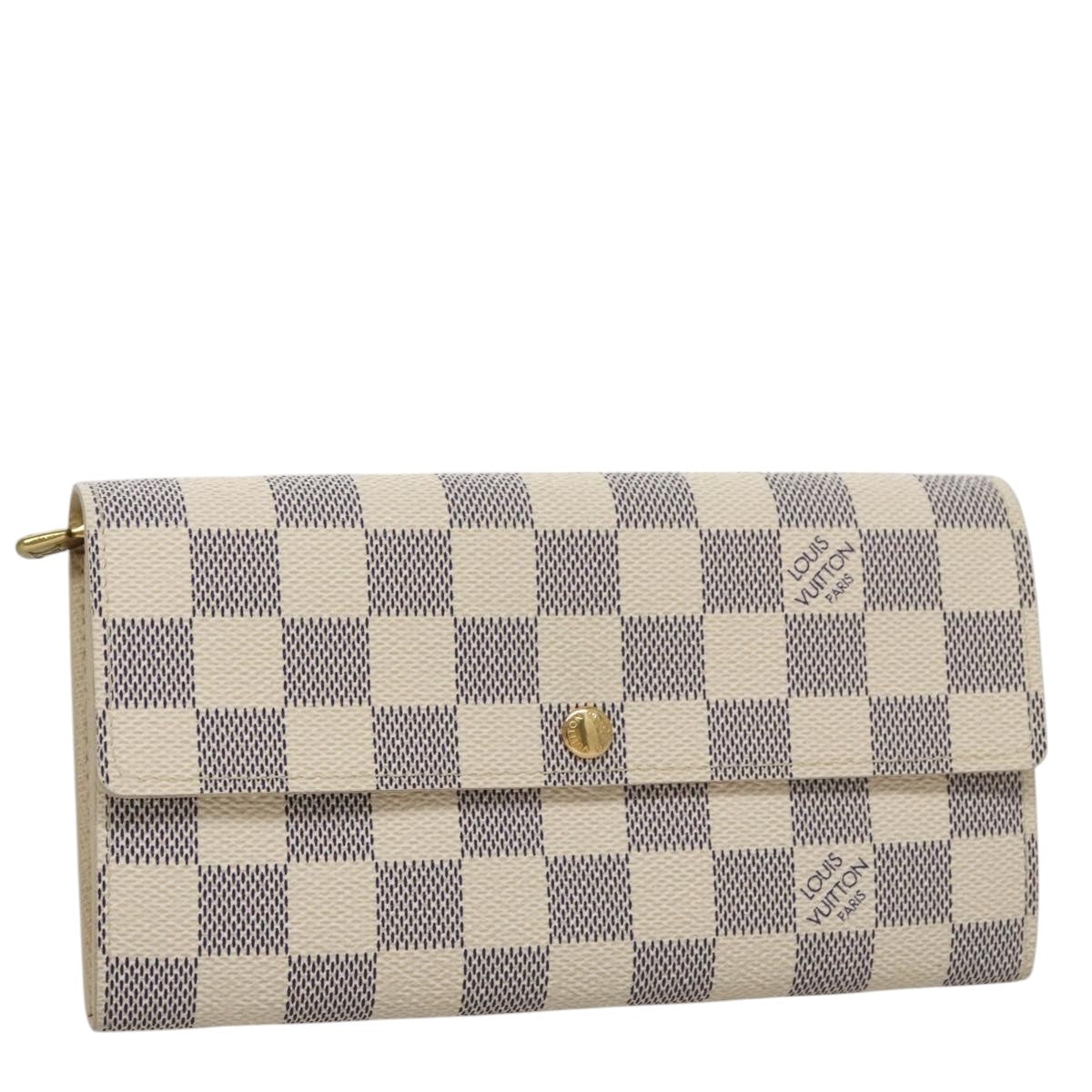 LOUIS VUITTON Damier Azur Portefeuille Sarah Long Wallet N63208 LV 107763