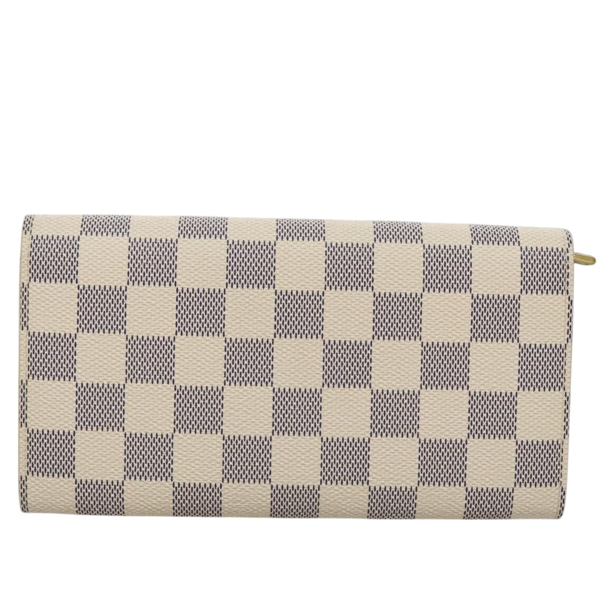 LOUIS VUITTON Damier Azur Portefeuille Sarah Long Wallet N63208 LV 107763