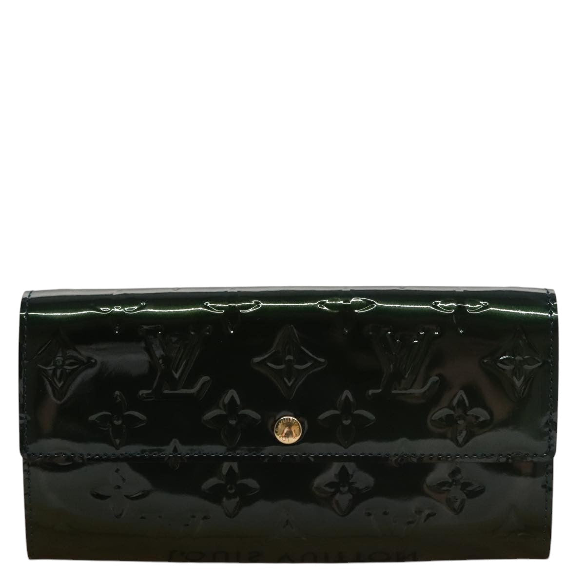 LOUIS VUITTON Vernis Portefeiulle Sarah Long Wallet Bluenuit M93667 107764