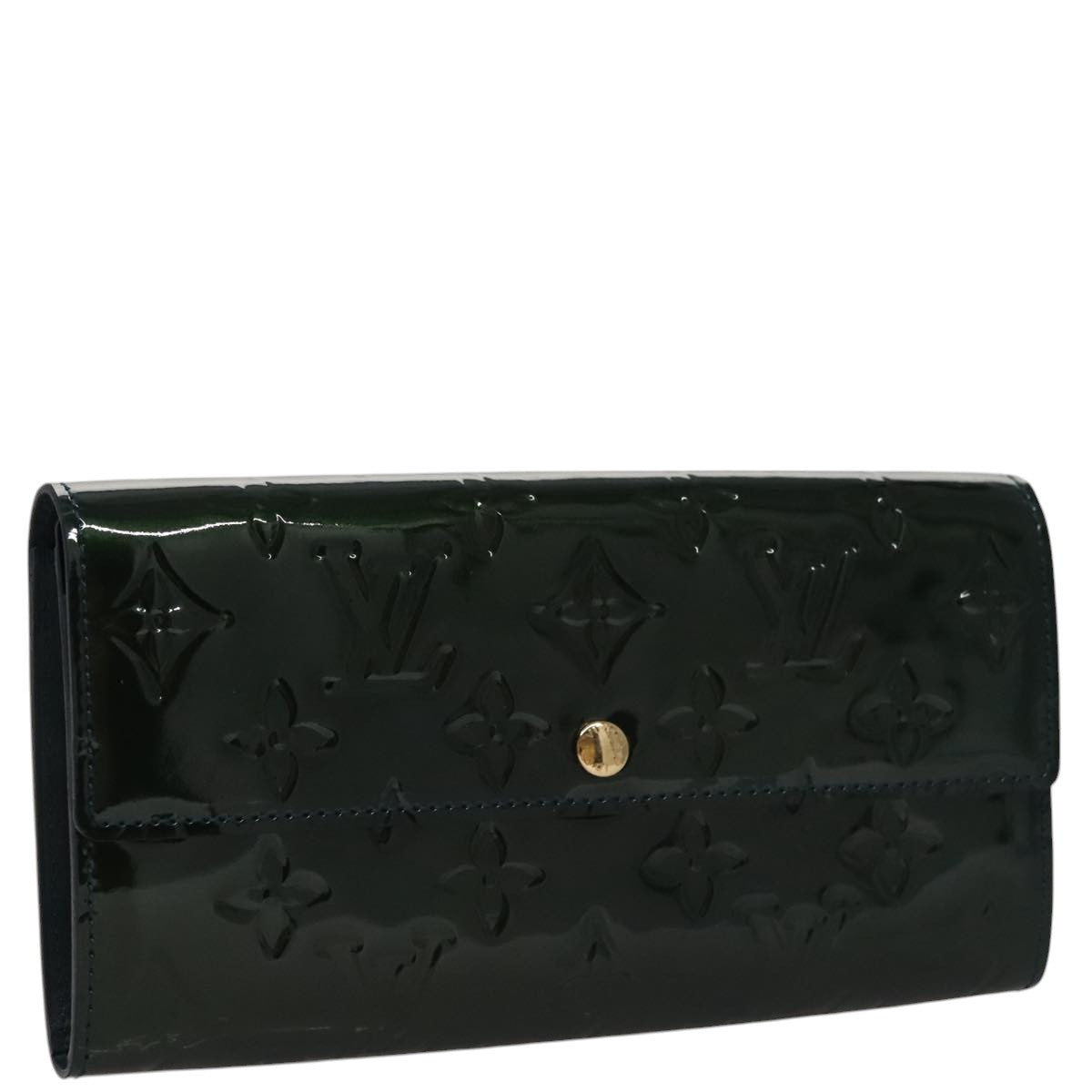 LOUIS VUITTON Vernis Portefeiulle Sarah Long Wallet Bluenuit M93667 107764