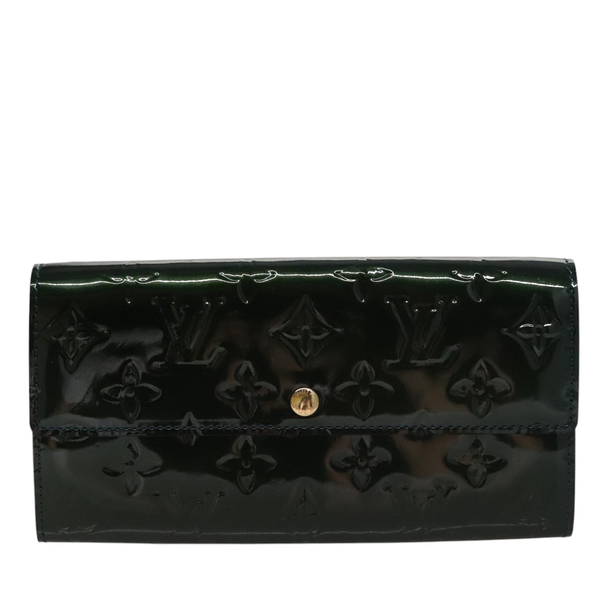 LOUIS VUITTON Vernis Portefeiulle Sarah Long Wallet Bluenuit M93667 107764
