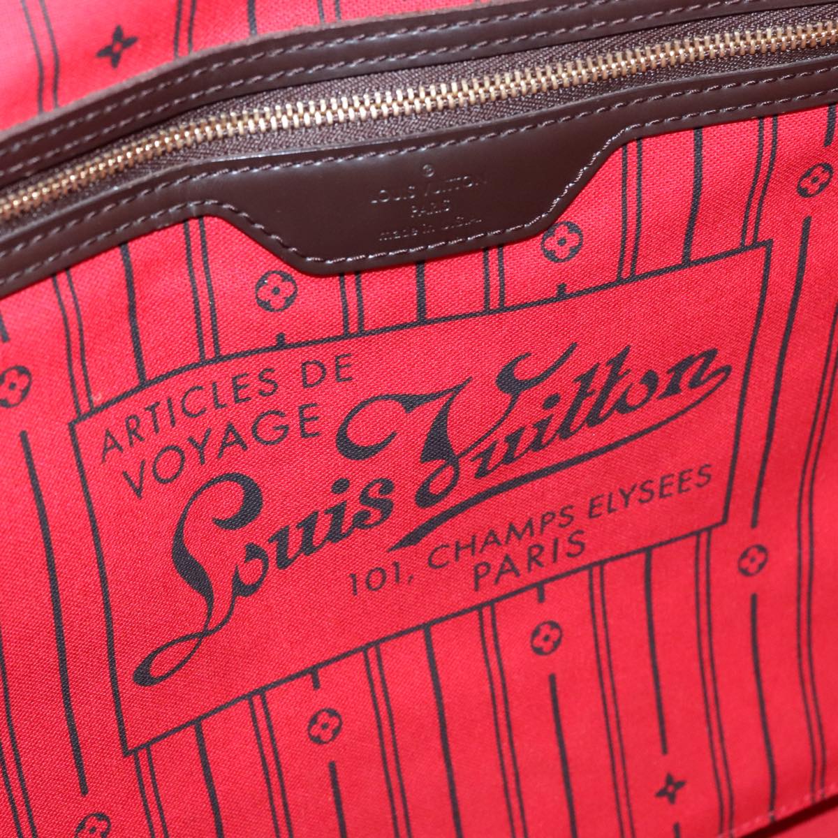 LOUIS VUITTON Damier Ebene Neverfull GM Tote Bag N51106 LV 107855
