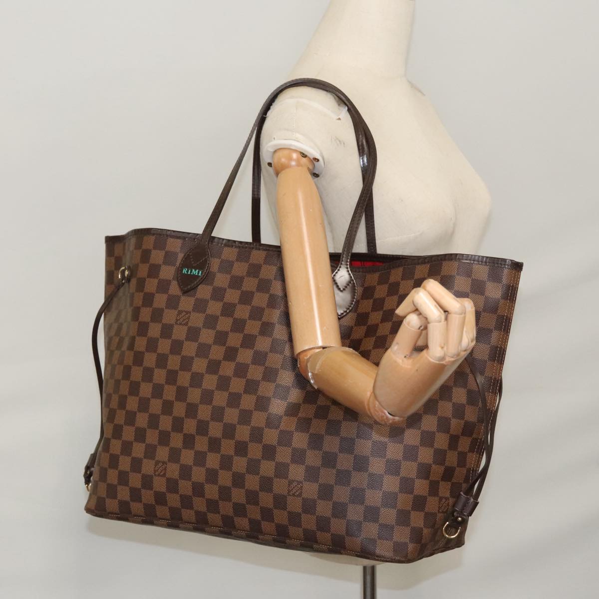 LOUIS VUITTON Damier Ebene Neverfull GM Tote Bag N51106 LV 107855
