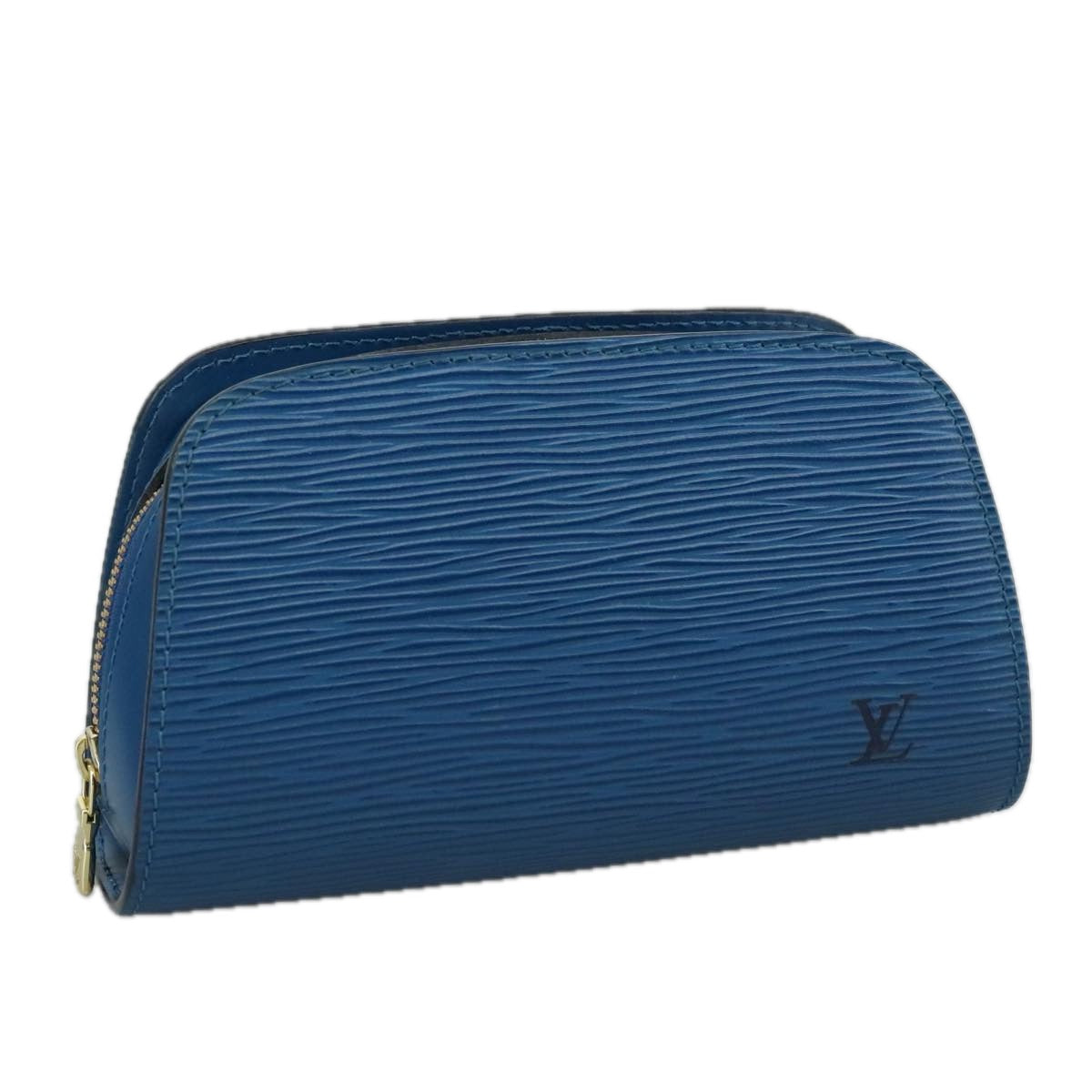 LOUIS VUITTON Epi Dauphine PM Pouch Blue M48445 LV 107857