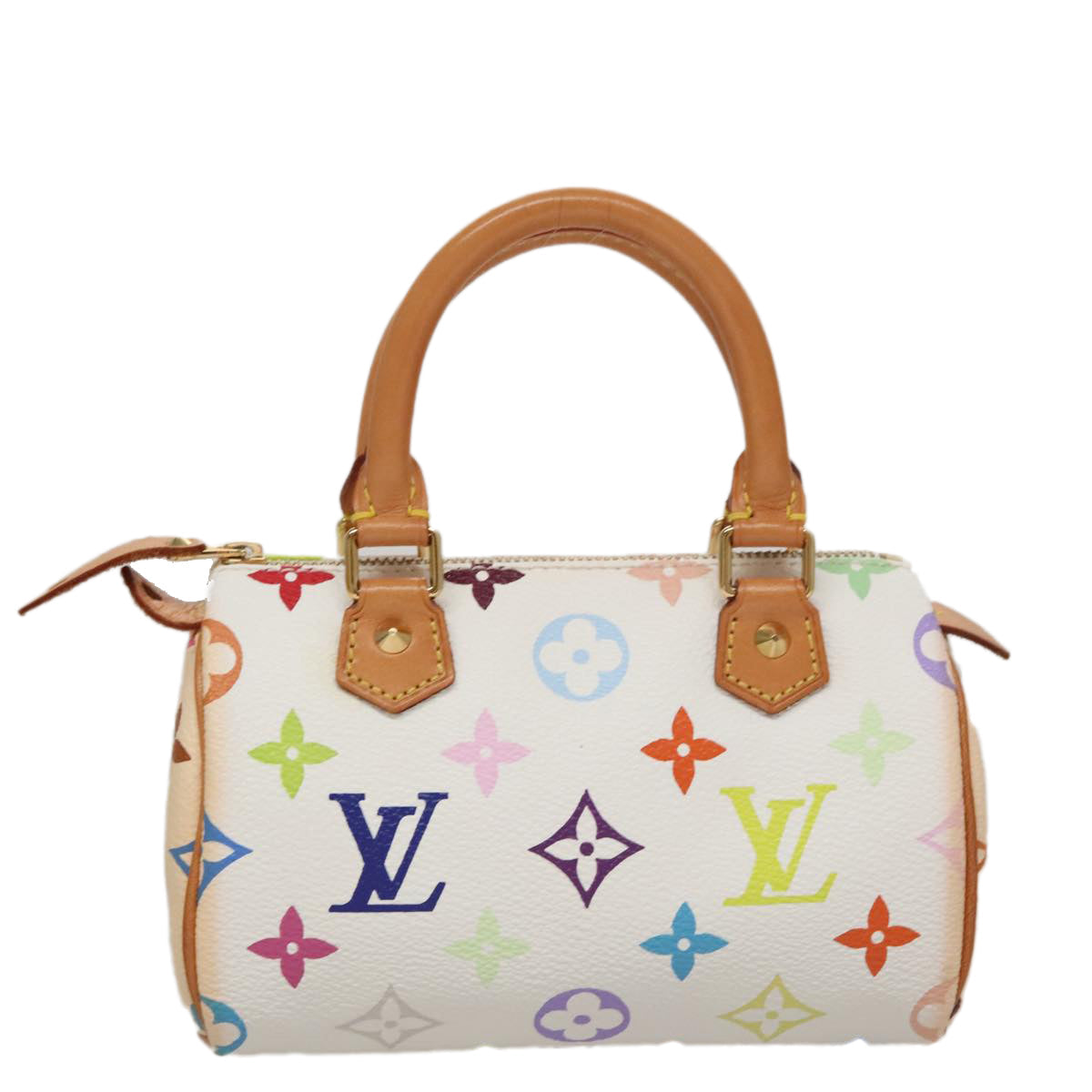 LOUIS VUITTON Monogram Multicolor Mini Speedy Hand Bag White M92645 107860
