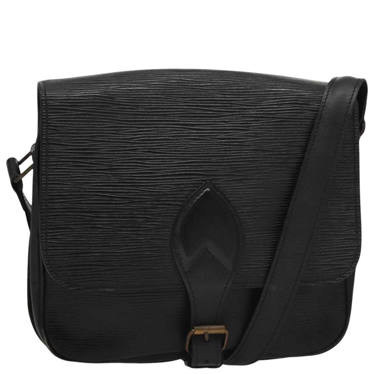 LOUIS VUITTON Epi Cartouchiere MM Shoulder Bag Black Noir M52242 LV 107868