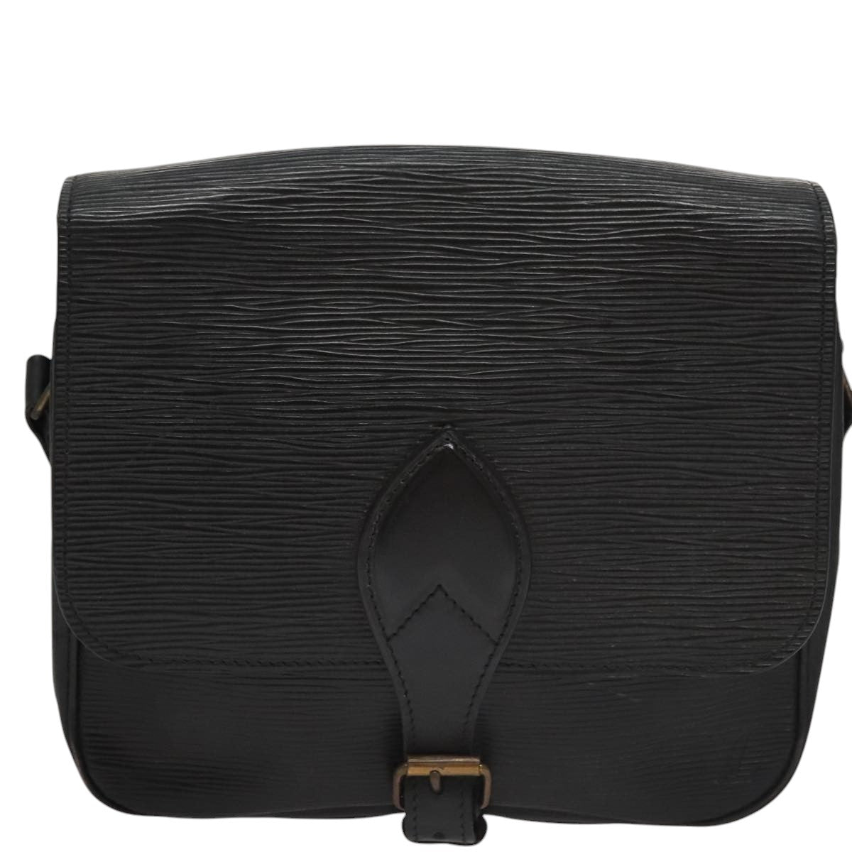 LOUIS VUITTON Epi Cartouchiere MM Shoulder Bag Black Noir M52242 LV 107868