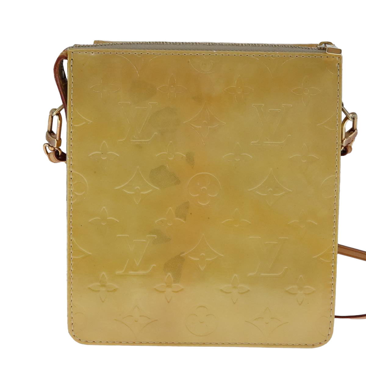 LOUIS VUITTON Monogram Vernis Motto Accessory Pouch Beige M91136 LV 107950