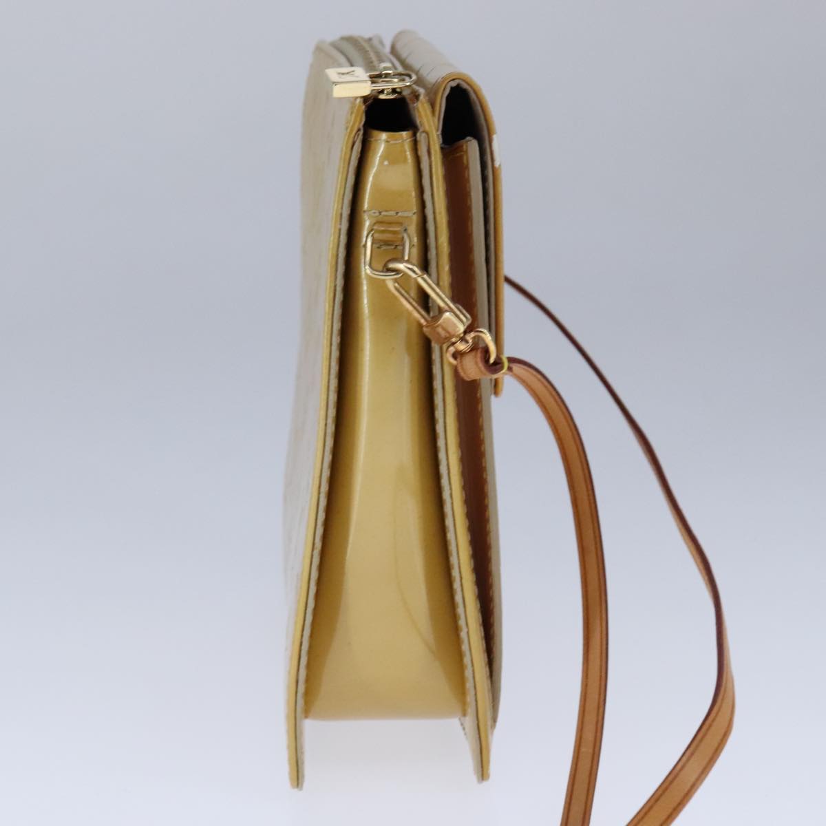 LOUIS VUITTON Monogram Vernis Motto Accessory Pouch Beige M91136 LV 107950