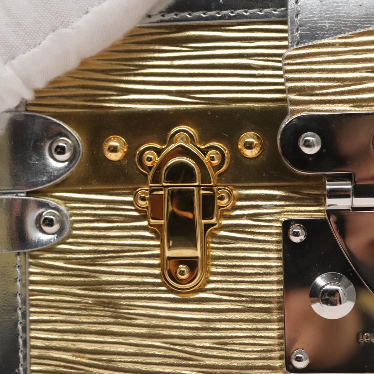 LOUIS VUITTON Epi Metallic Petite Mar Bag Silver Gold M54652 LV 107961