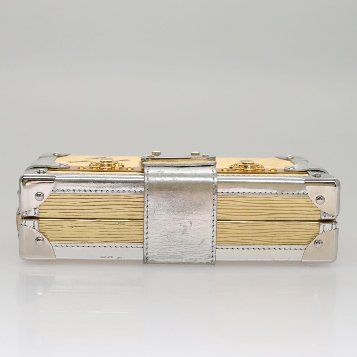 LOUIS VUITTON Epi Metallic Petite Mar Bag Silver Gold M54652 LV 107961