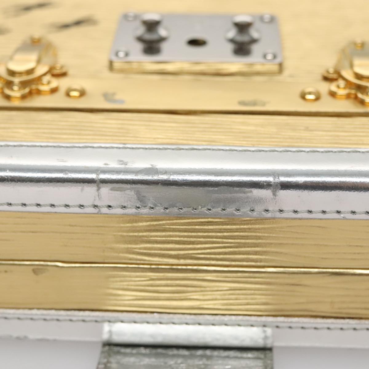 LOUIS VUITTON Epi Metallic Petite Mar Bag Silver Gold M54652 LV 107961
