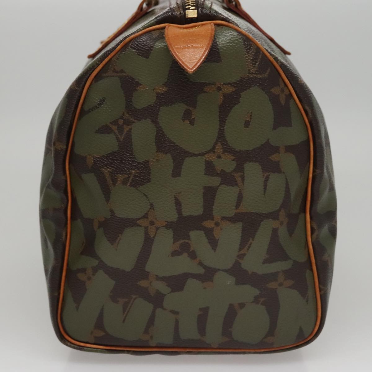 LOUIS VUITTON Monogram Graffiti Speedy 30 Bag Green Khaki M92194 LV 107988