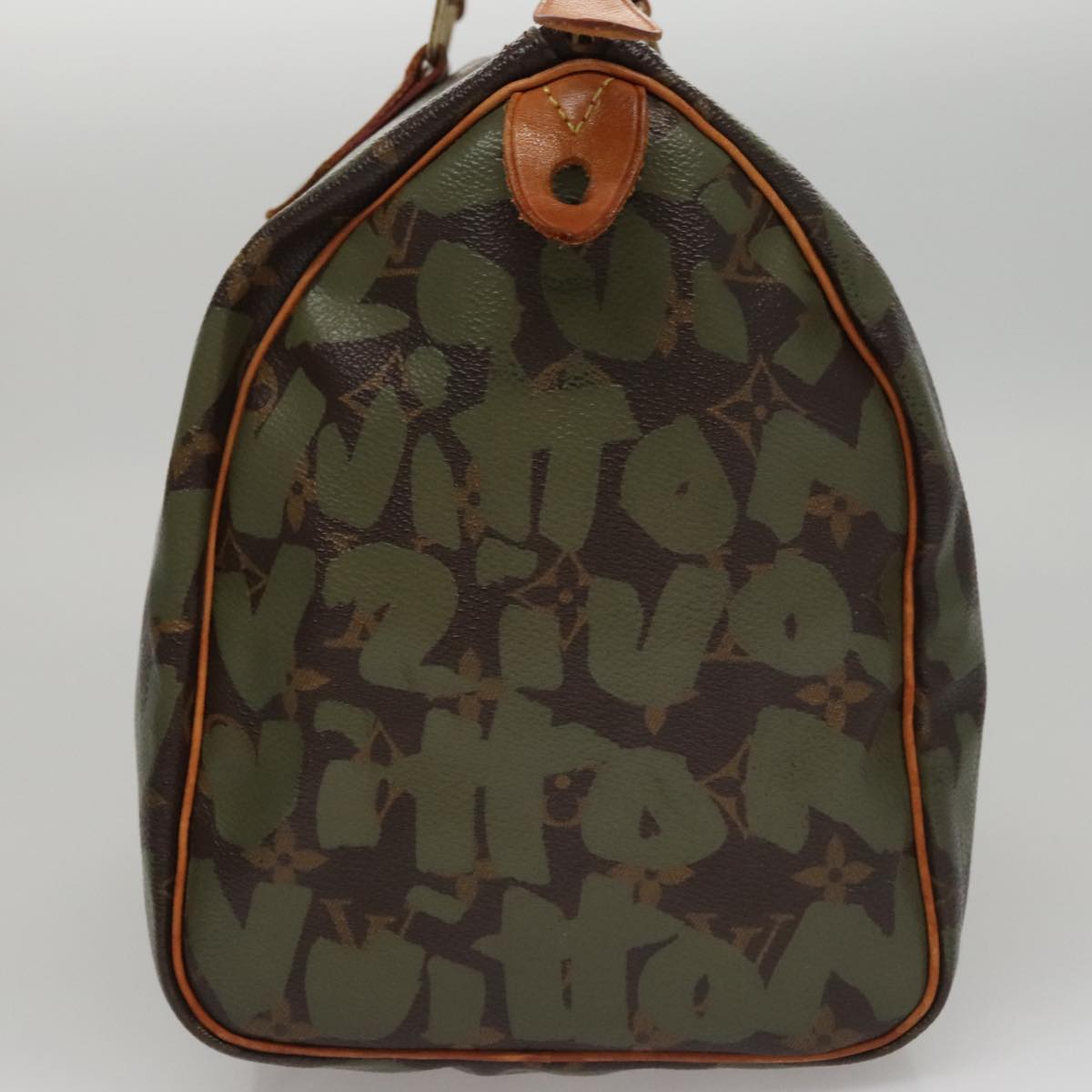 LOUIS VUITTON Monogram Graffiti Speedy 30 Bag Green Khaki M92194 LV 107988