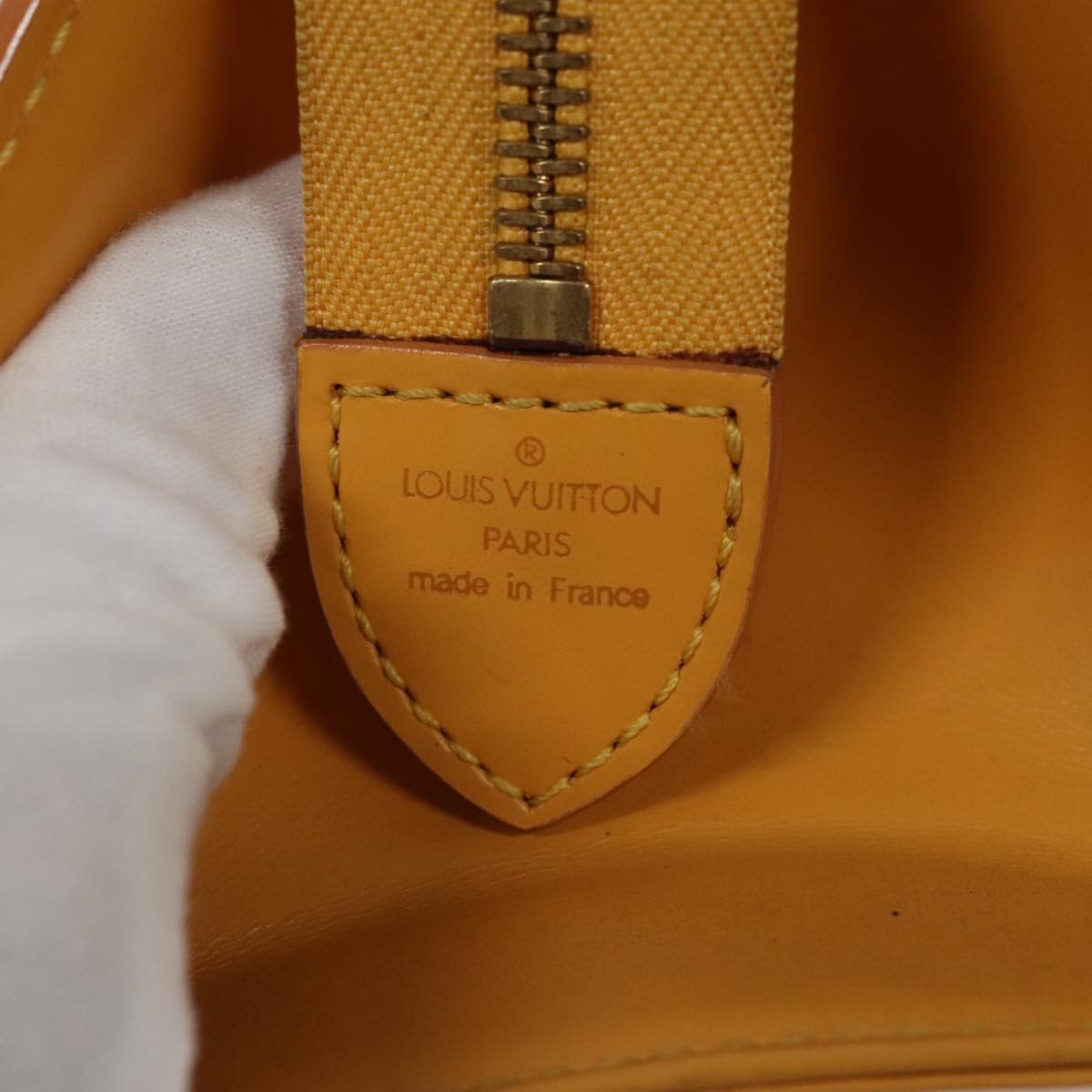 LOUIS VUITTON Epi Sac Triangle Hand Bag Yellow M52099 LV 107994