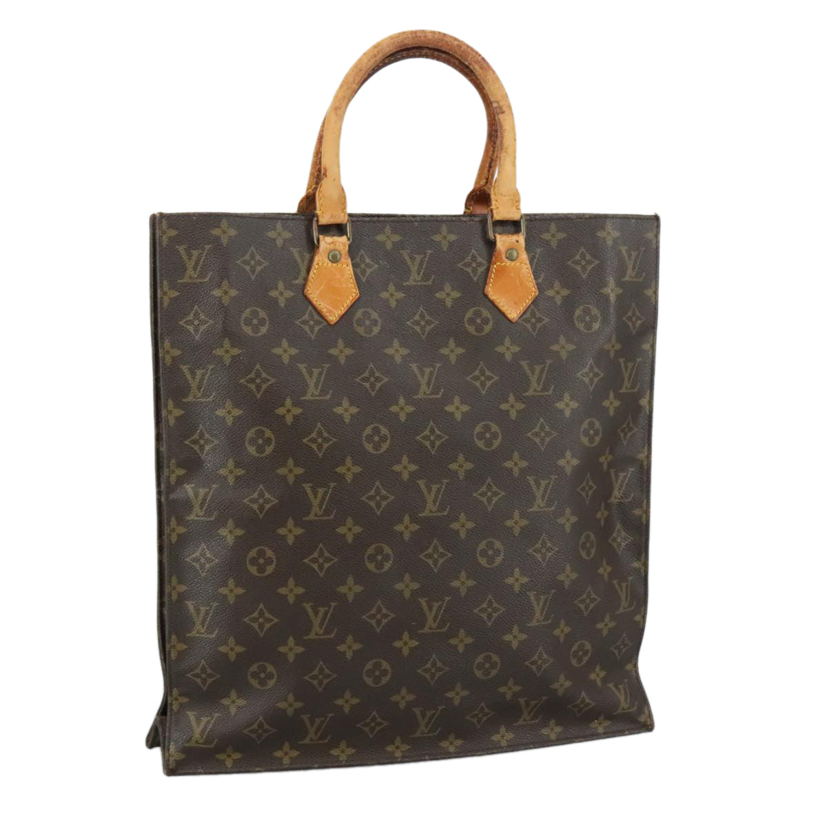LOUIS VUITTON Monogram Sac Plat Hand Bag M51140 LV 108013