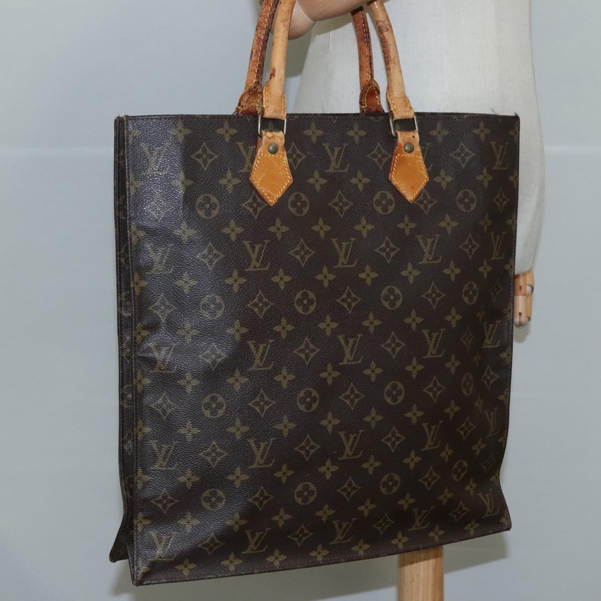 LOUIS VUITTON Monogram Sac Plat Hand Bag M51140 LV 108013