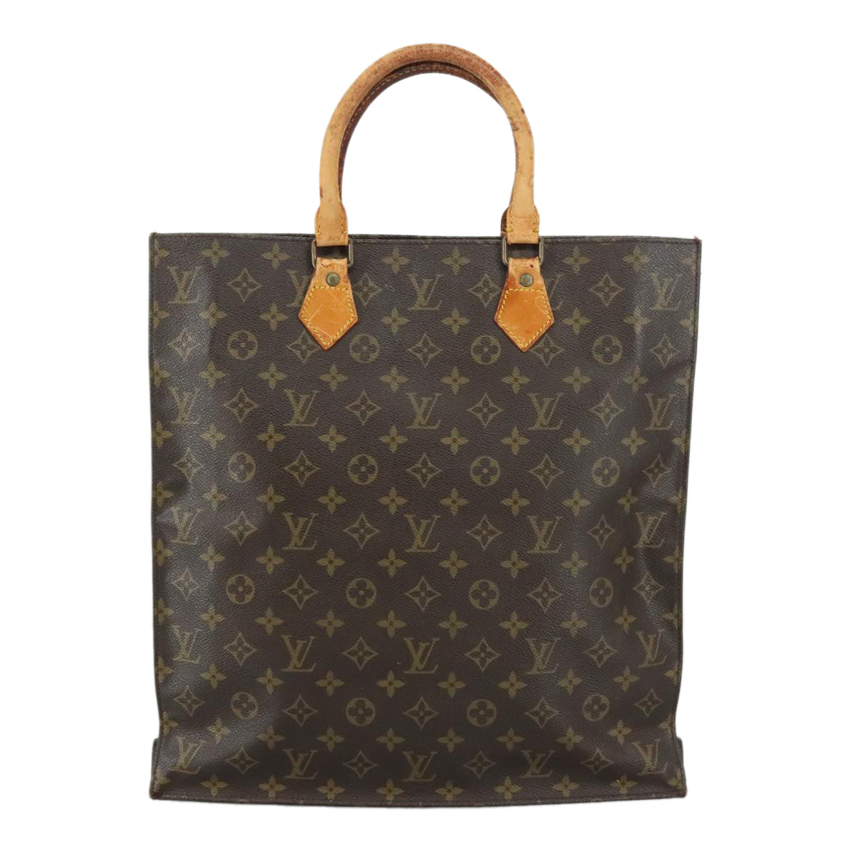 LOUIS VUITTON Monogram Sac Plat Hand Bag M51140 LV 108013
