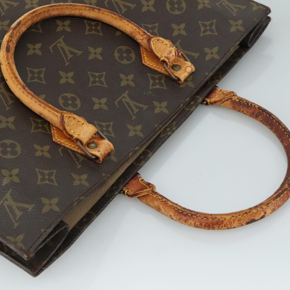 LOUIS VUITTON Monogram Sac Plat Hand Bag M51140 LV 108013