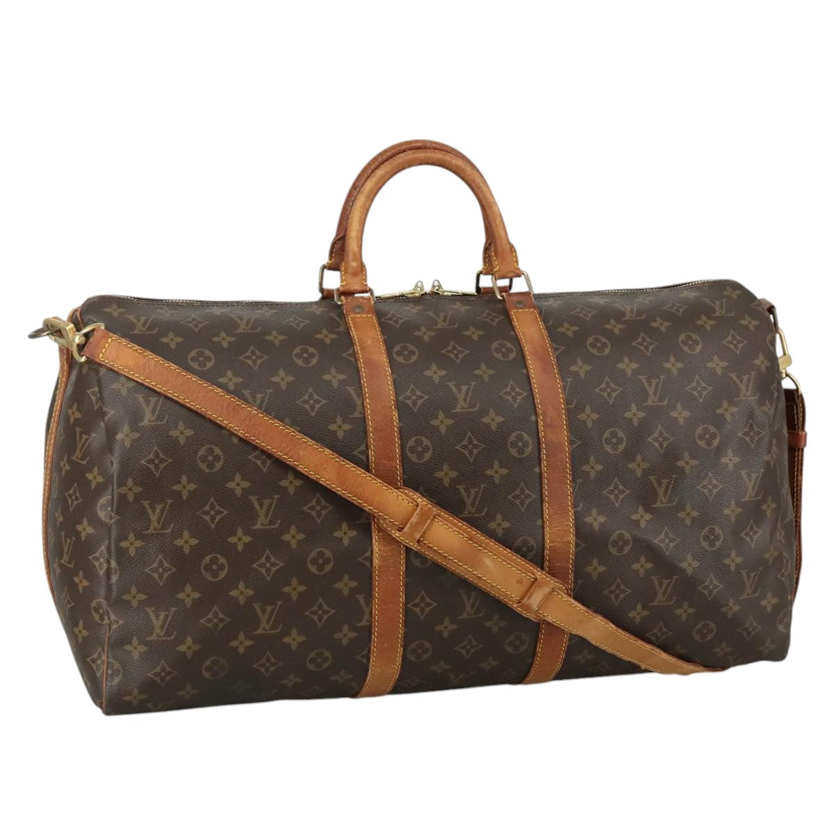 LOUIS VUITTON Monogram Keepall Bandouliere 55 Boston Bag M41414 LV 108024