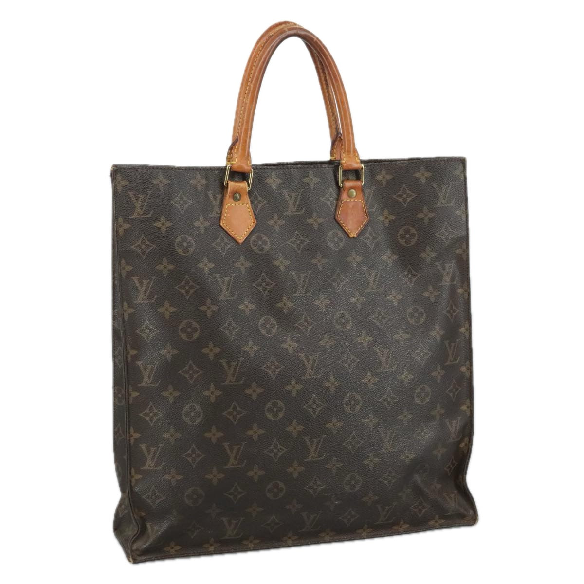 LOUIS VUITTON Monogram Sac Plat Hand Bag M51140 LV 108089