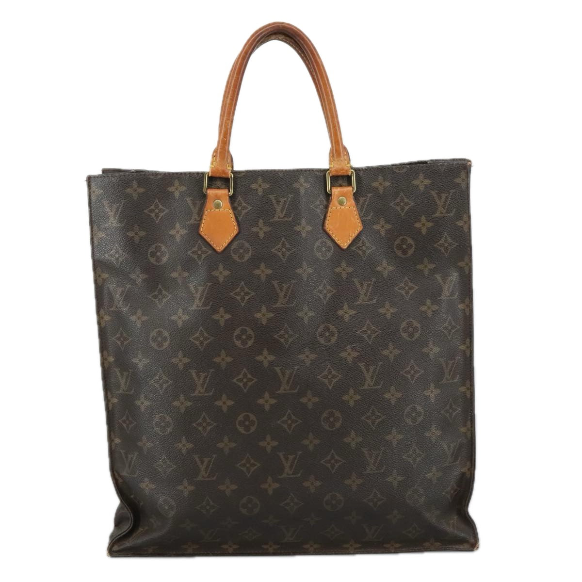 LOUIS VUITTON Monogram Sac Plat Hand Bag M51140 LV 108089