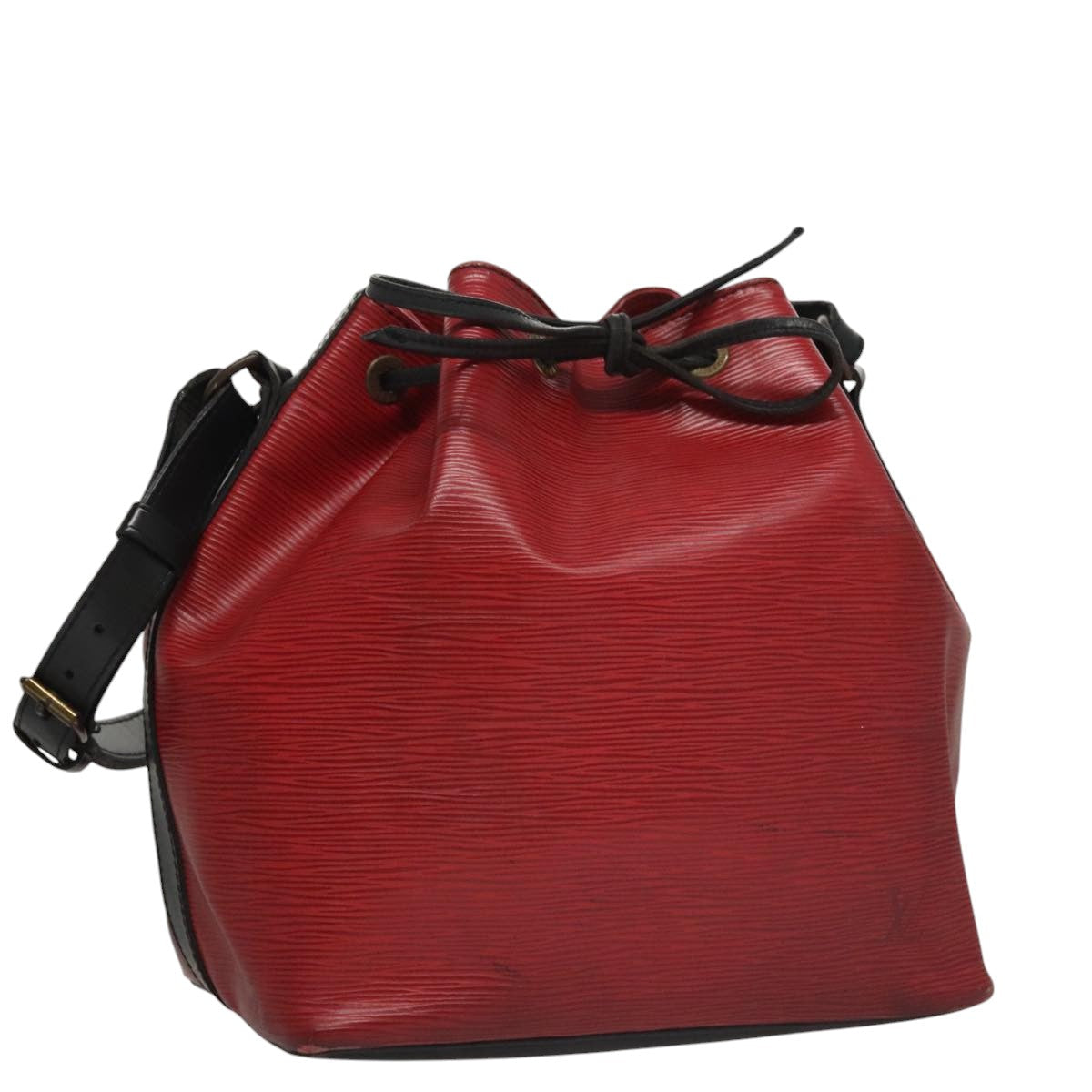 LOUIS VUITTON Epi Petit Noe Shoulder Bag Bicolor Black Red M44017 LV 108096