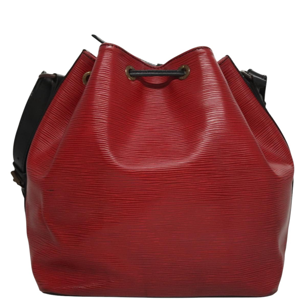 LOUIS VUITTON Epi Petit Noe Shoulder Bag Bicolor Black Red M44017 LV 108096