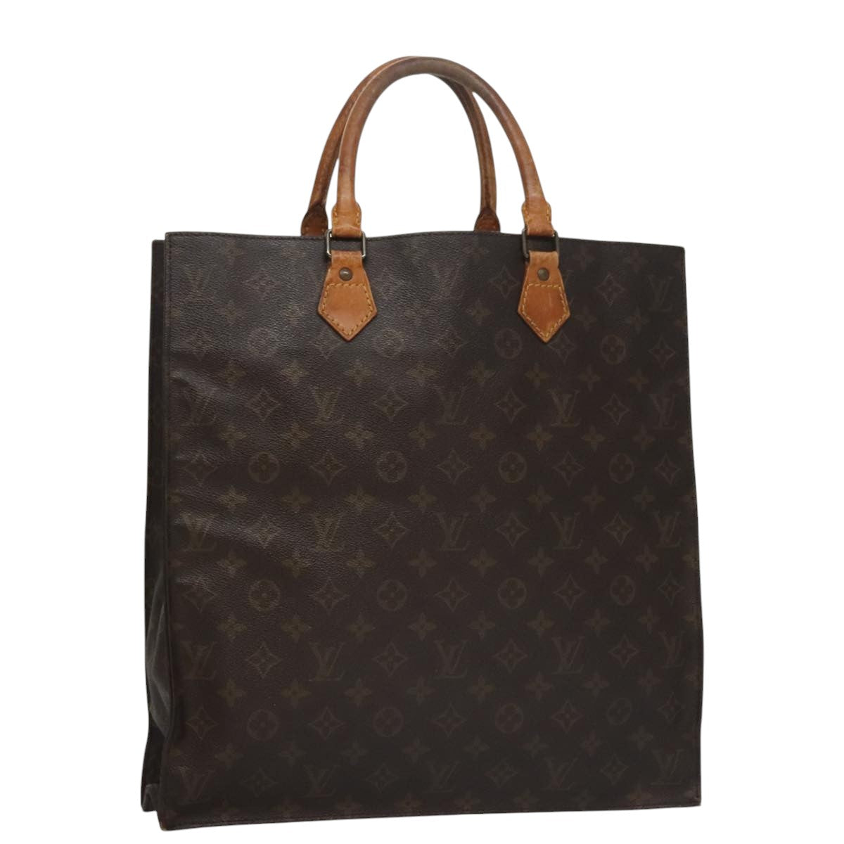 LOUIS VUITTON Monogram Sac Plat Hand Bag M51140 LV 108110